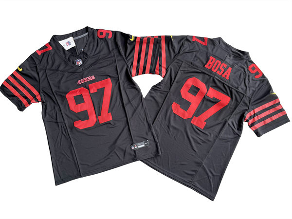 Men's San Francisco 49ers #97 Nick Bosa Nike Black Alternate 2023 F.U.S.E. Vapor Limited Jersey