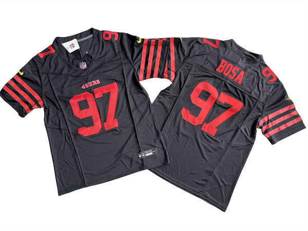 Men's San Francisco 49ers #97 Nick Bosa Nike Black Alternate F.U.S.E. Vapor Limited Jersey