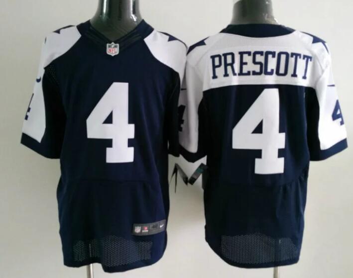 Men's Nike Dallas Cowboys #4 Dak Prescott Navy Blue Throwback Alternate Stitched NFL Nike Elite Jersey