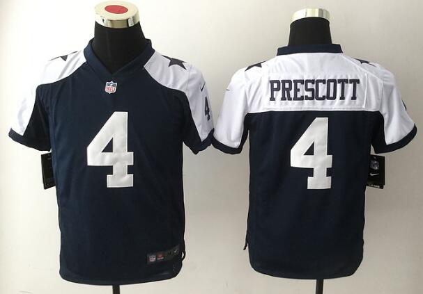 Youth Dallas Cowboys #4 Dak Prescott Navy Blue Thanksgiving Alternate Stitched NFL Nike Game Jersey
