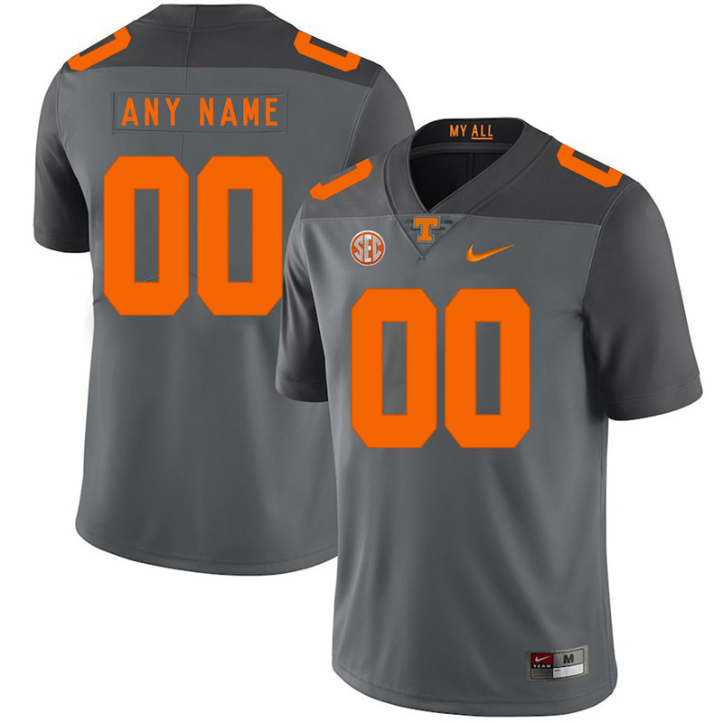 Men's NCAA Tennessee Volunteers Nike Gray Limited Personalized College Football Jersey