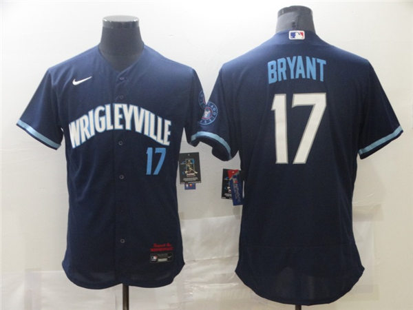 Mens Chicago Cubs #17 Kris Bryant Nike Navy 2021 City Connect Authentic Jersey