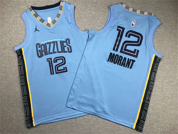 Youth Memphis Grizzlies #12 Ja Morant Light Blue Statement Edition Jersey