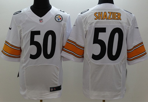 Men's Pittsburgh Steelers #50 Ryan Shazier White Nik Elite Jersey