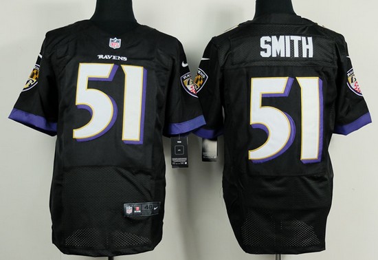 Men's Baltimore Ravens #51 Daryl Smith Black 2013 Nik Elite Jersey