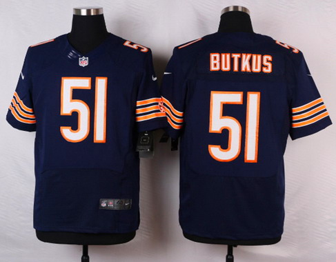 Men's Chicago Bears Throwback Plyer #51 Dick Butkus Blue Nike NFL Elite Jersey