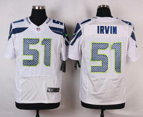 Men's Seattle Seahawks #51 Bruce Irvin White Nik Elite Jersey