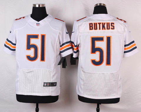 Men's Chicago Bears Throwback Plyer #51 Dick Butkus White Nike NFL Elite Jersey