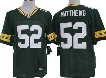 Nike NFL Jersey Green Bay Packers #52 Clay Matthews Green Elite Style 