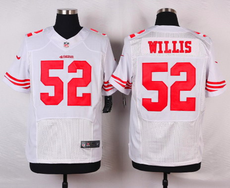 Men's San Francisco 49ers Retired Player #52 Patrick Willis White Nik Elite Jersey