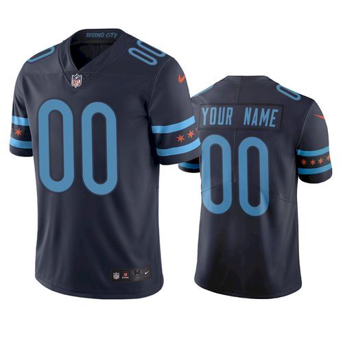 Men's Chicago Bears Custom Nike Navy NFL City Edition Vapor Footbll Jersey