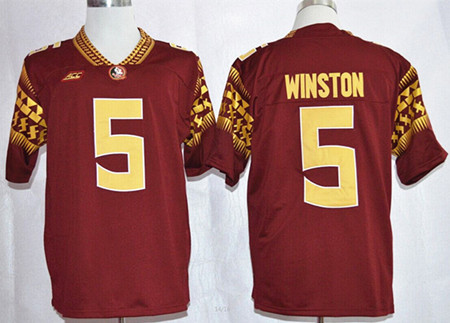 Men's Florida State Seminoles #5 Jameis Winston Nike College Football Jersey 