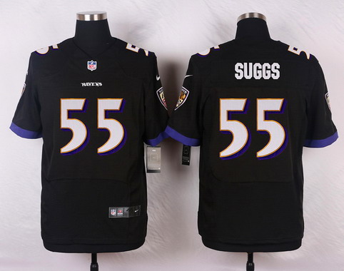 Men's Baltimore Ravens #55 Terrell Suggs Black 2013 Nik Elite Jersey