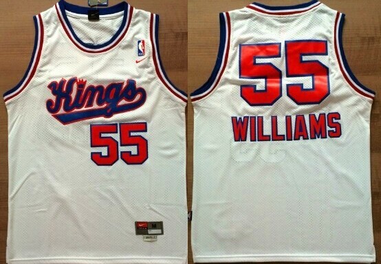 Men's Sacramento Kings #55 Jason Williams Hardwood Classic White Swingman Jersey