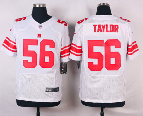 Mens New York Giants  Throwback Player #56 Lawrence Taylor White Nik Elite Jersey