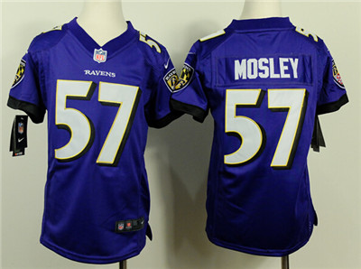 Kid's Baltimore Ravens #57 C.J. Mosley Nike Game Purple Home Jerse