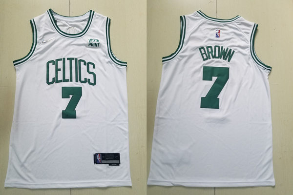 Mens Boston Celtics #7 Jaylen Brown Nike White Association Edition Jersey