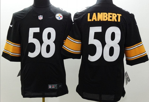 Men's Pittsburgh Steelers #58 Jack Lambert Black Nik Elite Jersey