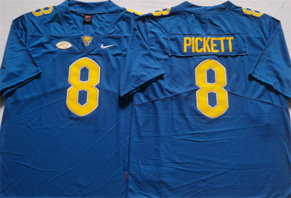 Mens Pittsburgh Panthers #8 Kenny Pickett Nike Royal College Football Game Jersey