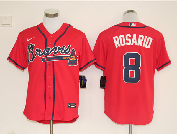 Mens Atlanta Braves #8 Eddie Rosario Nike Red Alternate Cool Base Jersey