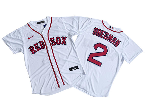 Mens Boston Red Sox #2 Alex Bregman Nike White Home with Name Limted Jersey