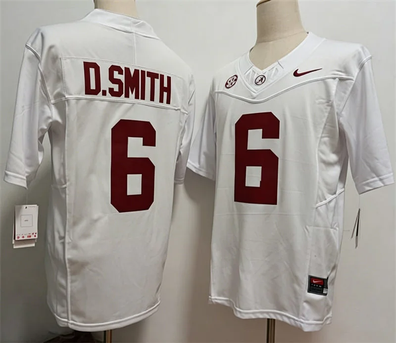 Men's Alabama Crimson Tide #6 DeVonta Smith Nike White Diamond Quest 2021 Playoff Football Jersey