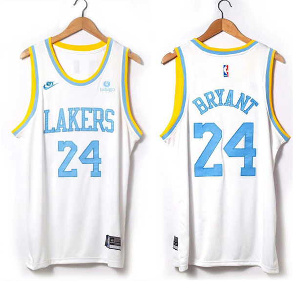 Mens Los Angeles Lakers #24 Kobe Bryant White 2022-23 Classic Edition Jersey