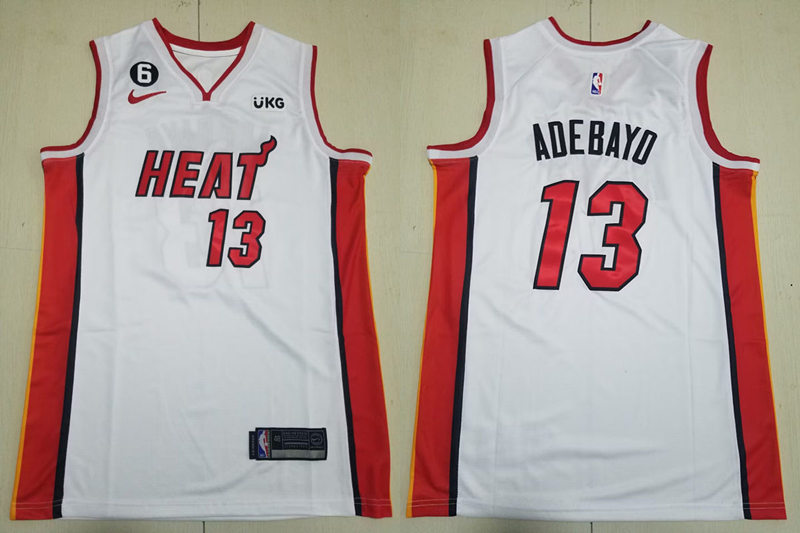 Mens Miami Heat #13 Bam Adebayo Nike White Association Edition Swingman Jersey