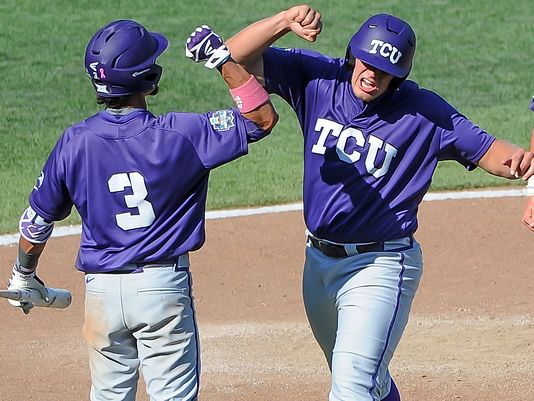 Men's NCAA TCU Horned Frogs Purple Customized College Baseball Jersey