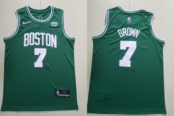 Mens Boston Celtics #7 Jaylen Brown Kelly Green Nike Icon Edition Jersey