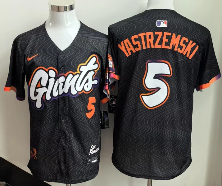 Mens San Francisco Giants #5 Mike Yastrzemski Nike Anthracite 2025 City Connect Limited Player Jersey