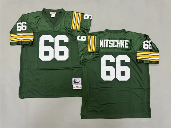 Men's Green Bay Packers #66 Ray Nitschke 1969 Green Throwback Jersey