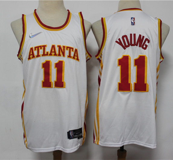 Mens Atlanta Hawks #11 Trae Young Nike White Association Edition Jersey