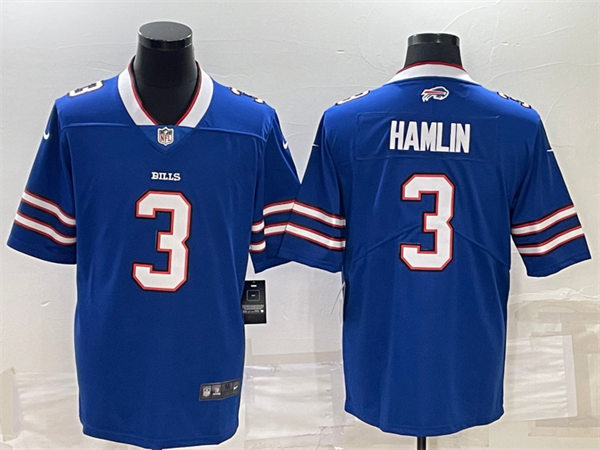 Mens Buffalo Bills #3 Damar Hamlin Nike Royal Team Color Vapor Limited Player Jersey