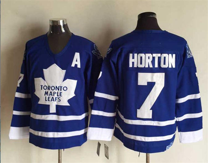 Men's Toronto Maple Leafs #7 Tim Horton Blue CCM Throwback Jersey