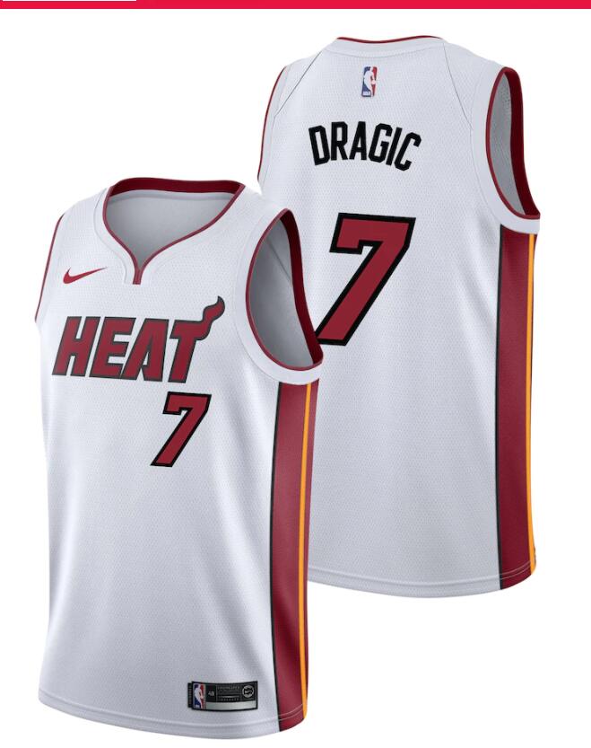Mens Miami Heat #7 Goran Dragic Nike White Association Edition Jersey