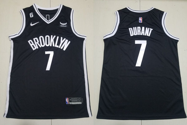 Men's Brooklyn Nets #7 Kevin Durant Nike Black Icon Edition Player Jersey