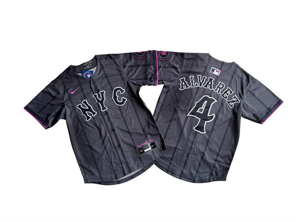 Mens New York Mets #4 Francisco Alvarez Nike Graphite 2024 City Connect Limited Jersey
