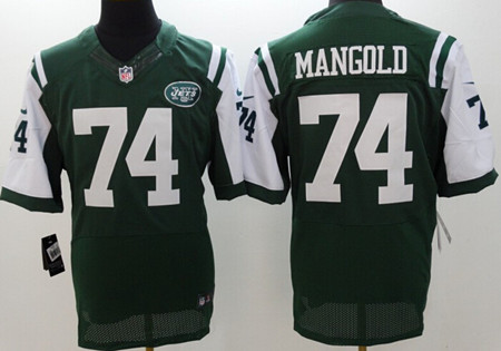 Nike New York Jets #74 Nick Mangold Green Elite Jersey