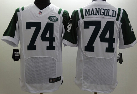 Nike New York Jets #74 Nick Mangold White Elite Jersey