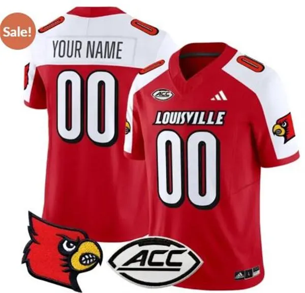 Louisville Cardinals Custom Red White Gratitude Football Limited Jersey