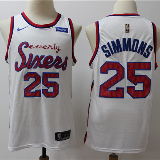 Men's Philadelphia 76ers #25 Ben Simmons Nike Hardwood Classics Swingman Jersey