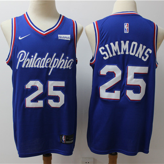 Men's Philadelphia 76ers #25 Ben Simmons Nike Blue Classic Edition jersey
