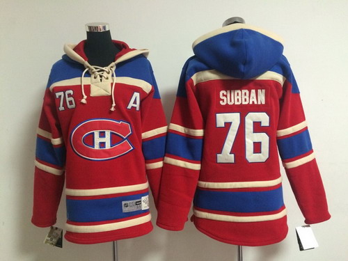 Montreal Canadiens #76 P.K. Subban Red Old Time Hockey hoodies