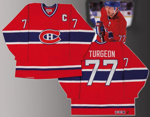 Men's Montreal Canadiens #77 Pierre Turgeon Red Throwback CCM Jersey