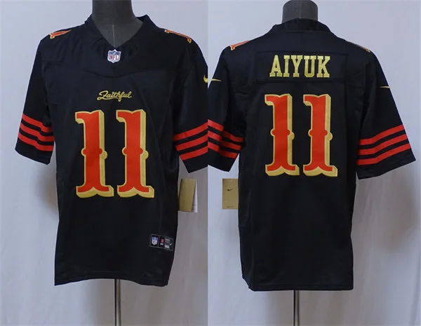 Mens San Francisco 49ers #11 Brandon Aiyuk Black Rivalries Collection F.U.S.E. Limited Jersey