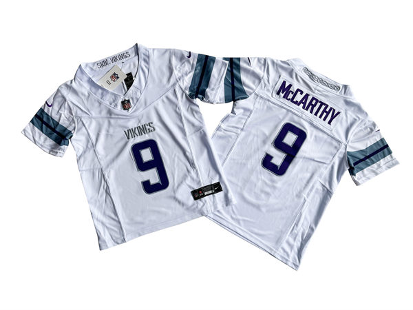 Youth Minnesota Vikings #9 J. J. McCarthy Nike White Alternate Vapor F.U.S.E. Winter Warrior Limited Jersey