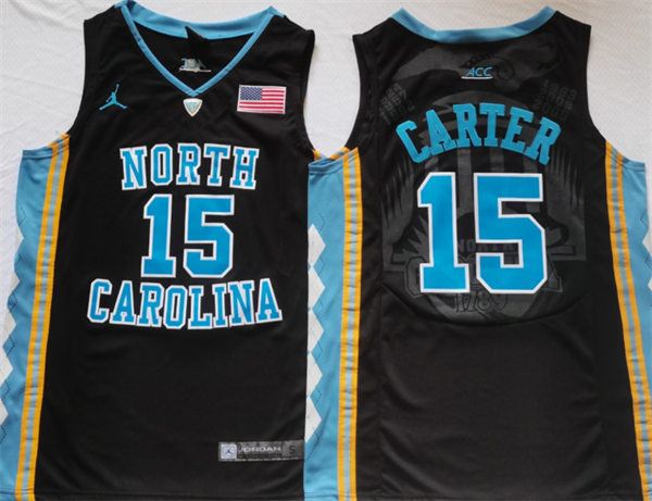 Men's North Carolina Tar Heels #15 Vince Carter Black College Baseketball Jersey