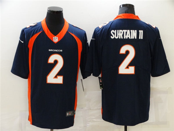 Men's Denver Broncos #2 Patrick Surtain II Navy Nike NFL Vapor Untouchable Limited Jersey