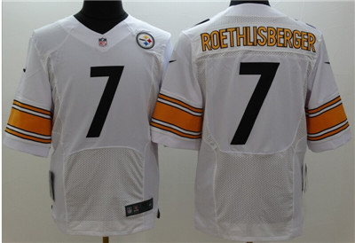 Men's Pittsburgh Steelers #7 Ben Roethlisberger White Nik Elite Jersey